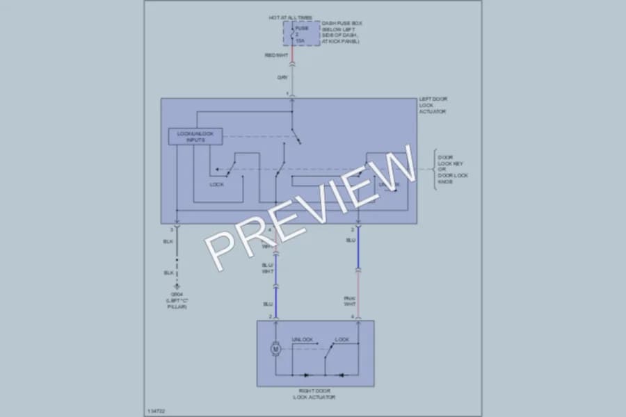 2000 Hyundai Tiburon Power Door Locks wiring diagram preview