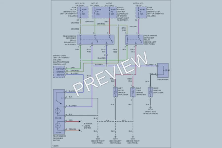 2000 Infiniti G20 Defoggers wiring diagram preview