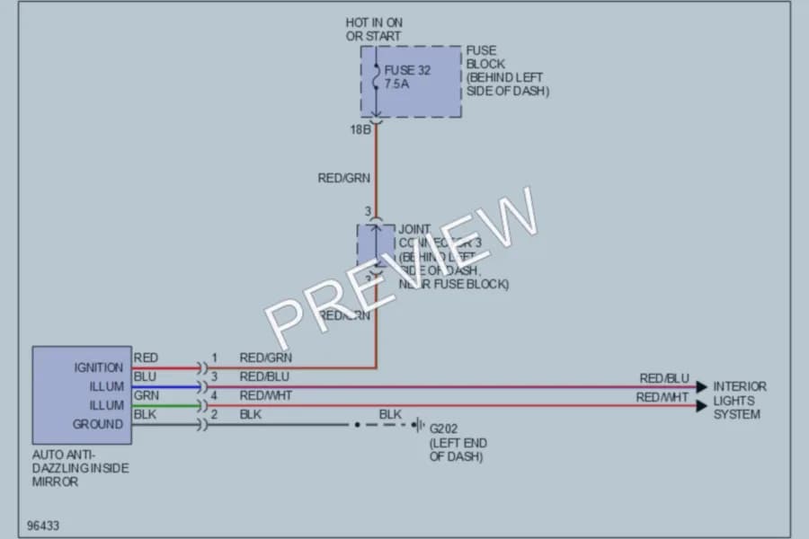 2000 Infiniti Q45 Power Mirrors wiring diagram preview
