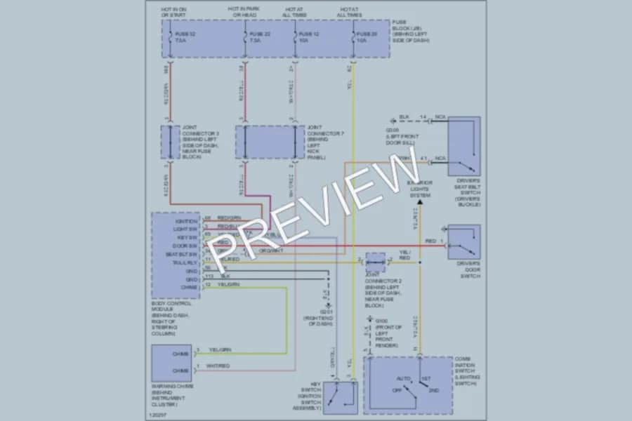2000 Infiniti Q45 Warning Systems wiring diagram preview