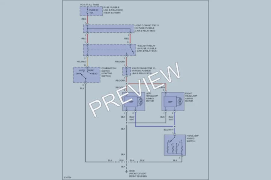 2000 Infiniti Q45t Headlights wiring diagram preview