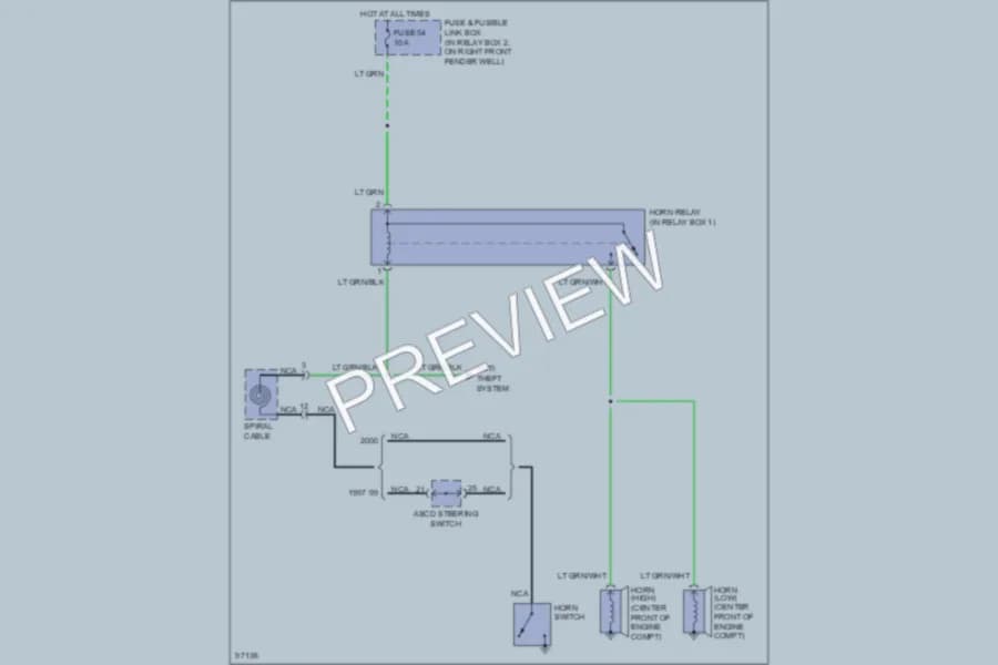 2000 Infiniti QX4 Horn wiring diagram preview