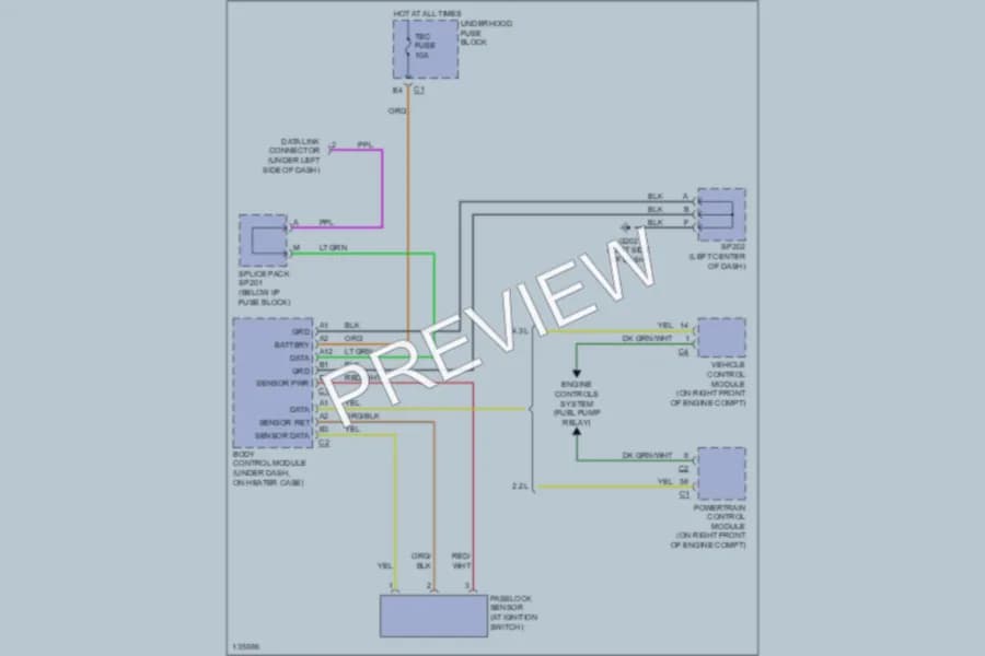 2000 Isuzu Hombre Anti Theft wiring diagram preview