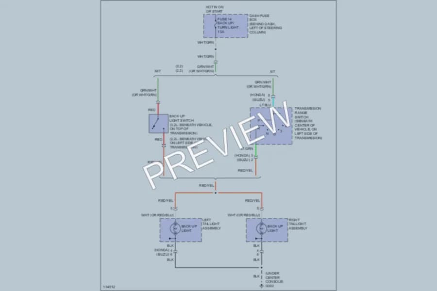 2000 Isuzu Rodeo Exterior Lights wiring diagram preview