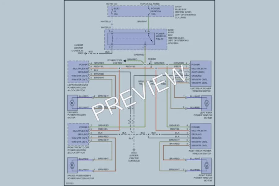 2000 Isuzu Rodeo Power Windows wiring diagram preview