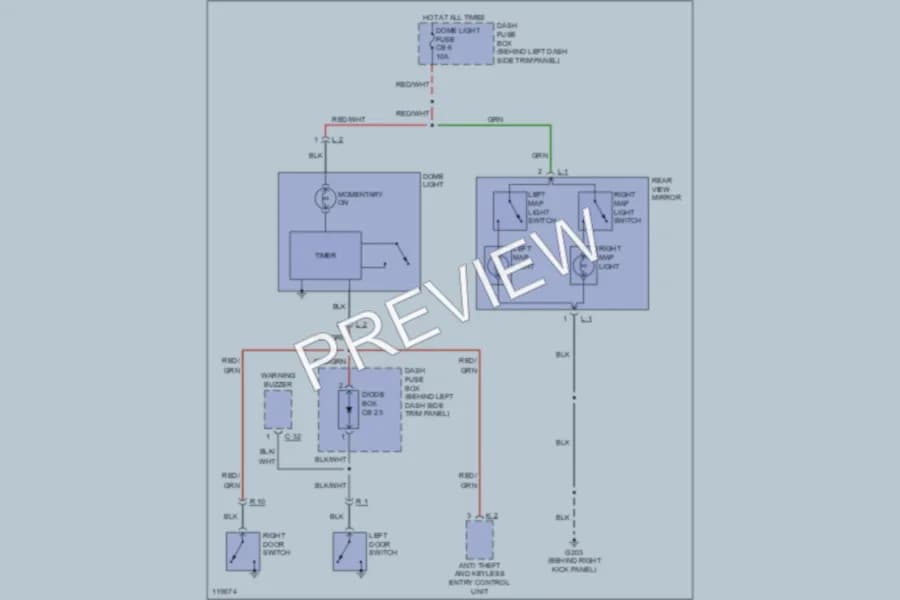 2000 Isuzu VehiCROSS Interior Lights wiring diagram preview