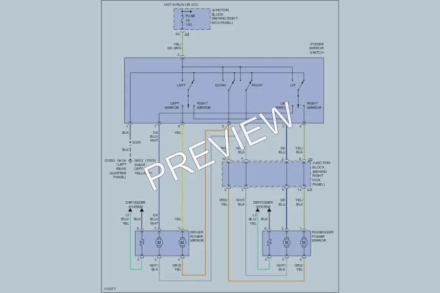2000 Jeep Cherokee Power Mirrors wiring diagram preview