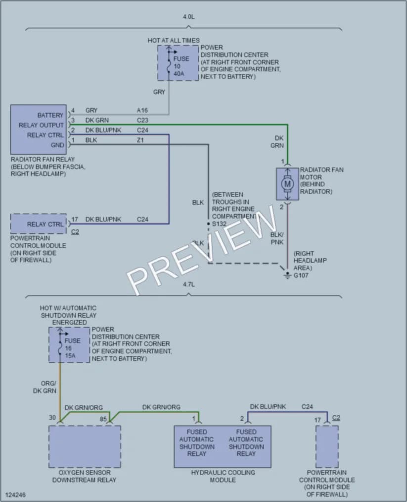 2000 Jeep GrandCherokee Cooling Fan wiring diagram preview