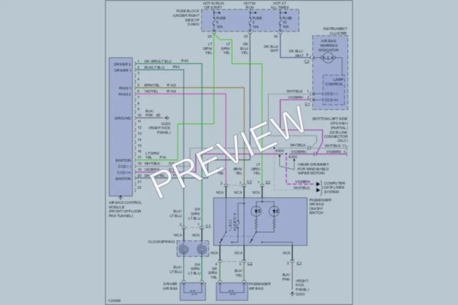 2000 Jeep Wrangler Supplemental Restraints wiring diagram preview