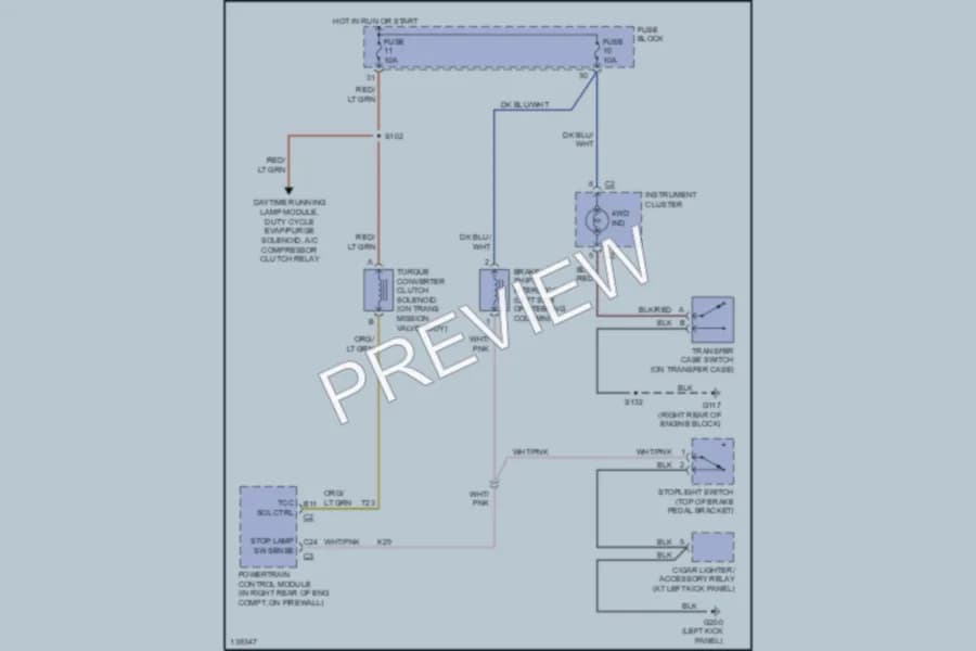 2000 Jeep Wrangler Transmission wiring diagram preview