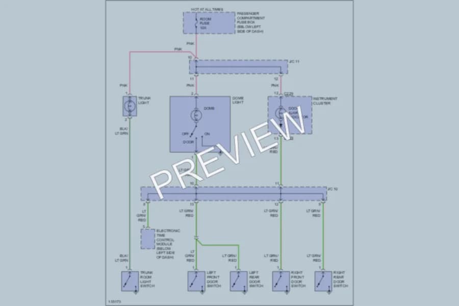 2000 Kia Sephia Interior Lights wiring diagram preview