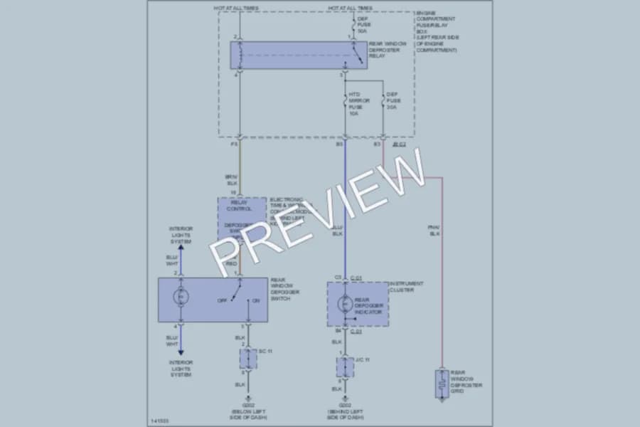2000 Kia Spectra Defoggers wiring diagram preview
