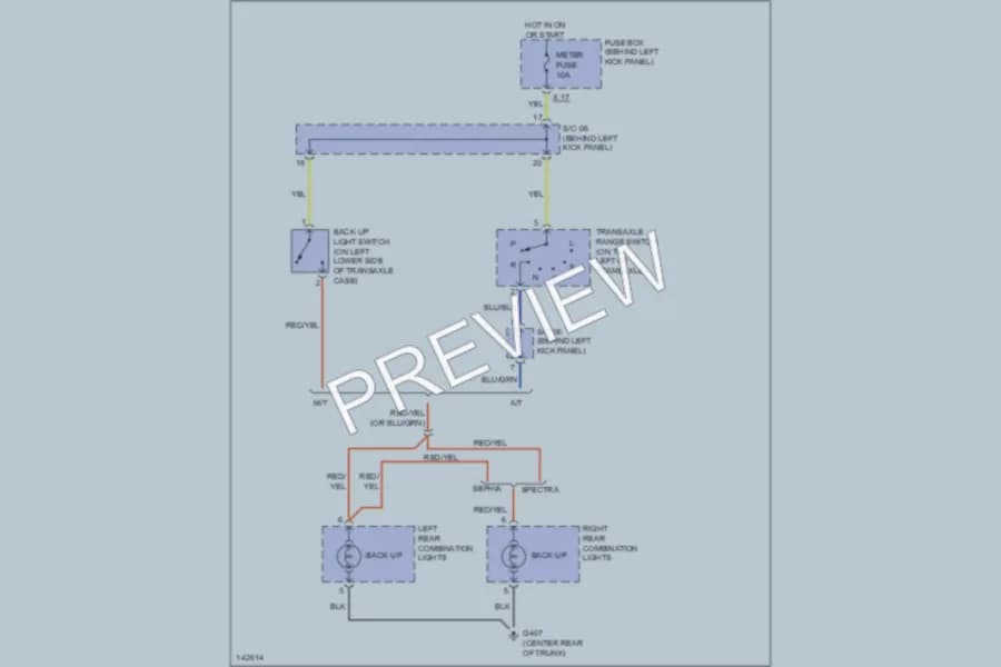 2000 Kia Spectra Exterior Lights wiring diagram preview