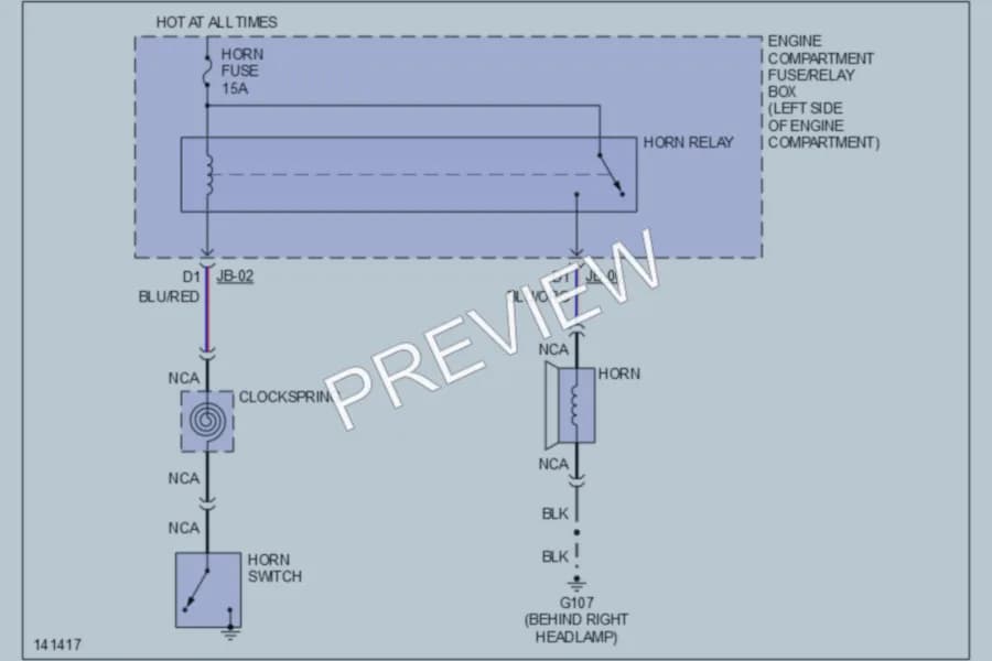 2000 Kia Spectra Horn wiring diagram preview