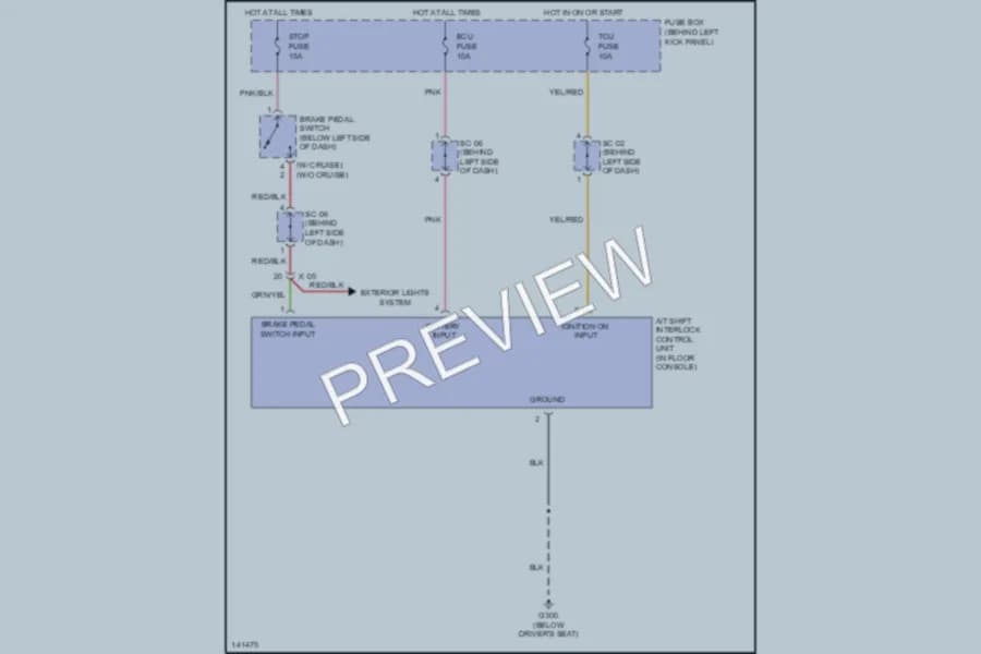 2000 Kia Spectra Shift Interlocks wiring diagram preview