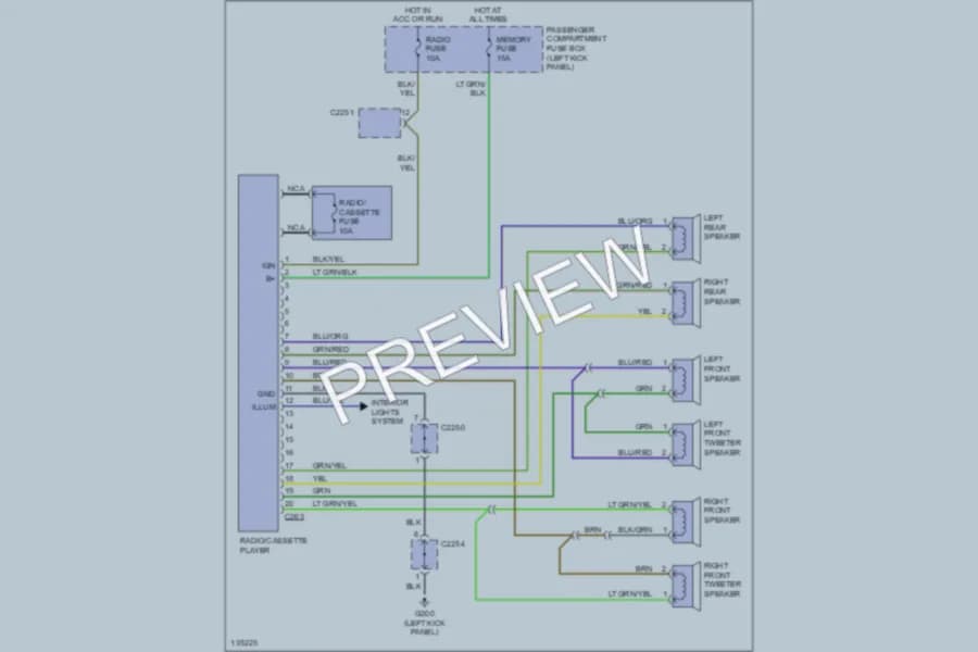 2000 Kia Sportage Radio wiring diagram preview