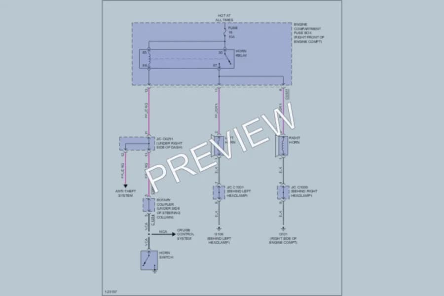 2000 LandRover Discovery Horn wiring diagram preview