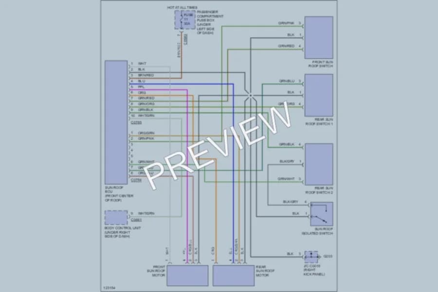 2000 LandRover Discovery Power Top Sunroof wiring diagram preview