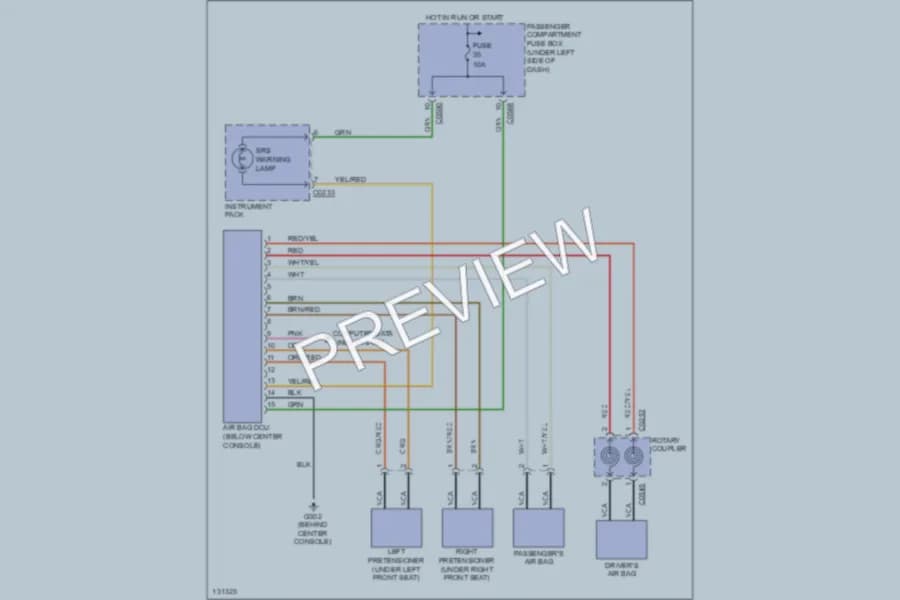 2000 LandRover Discovery Supplemental Restraints wiring diagram preview