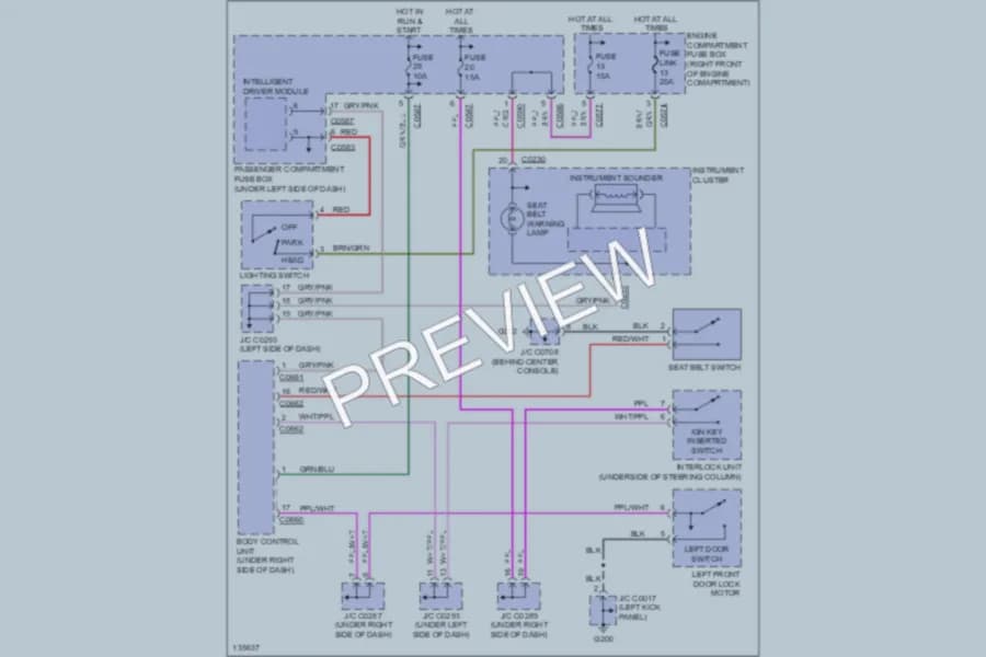 2000 LandRover Discovery Warning Systems wiring diagram preview