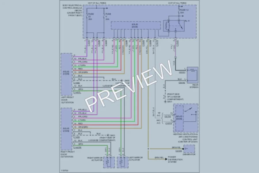 2000 LandRover RangeRover Defoggers wiring diagram preview