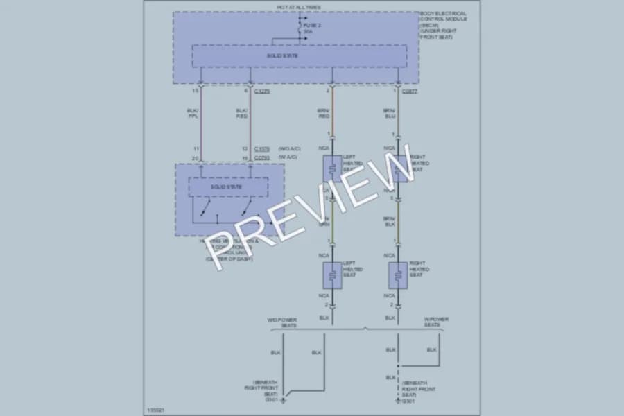2000 LandRover RangeRover Power Seats wiring diagram preview