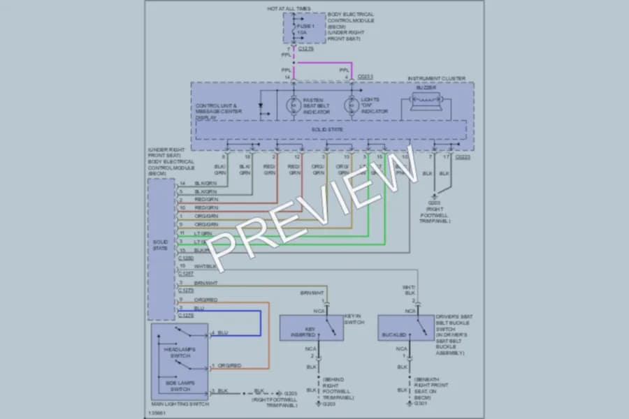 2000 LandRover RangeRover Warning Systems wiring diagram preview