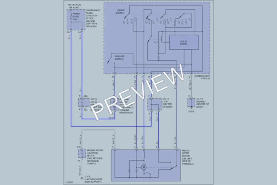 2000 Lexus ES300 Wiper Washer wiring diagram preview