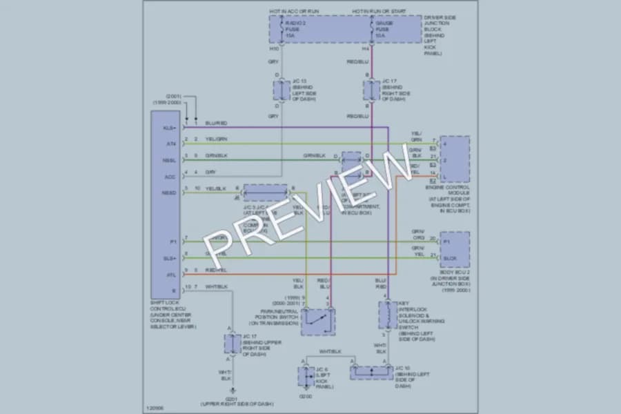 2000 Lexus GS300 Shift Interlocks wiring diagram preview