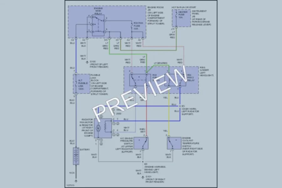 2000 Lexus LS400 Cooling Fan wiring diagram preview
