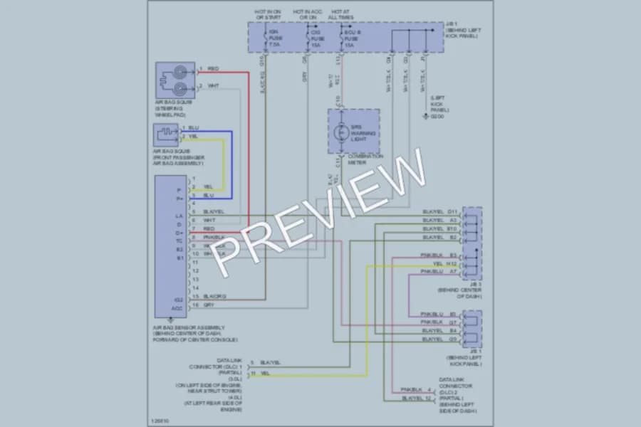 2000 Lexus SC400 Supplemental Restraints wiring diagram preview