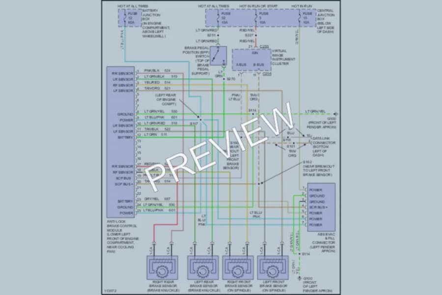 2000 Lincoln Continental Anti Lock Brakes wiring diagram preview