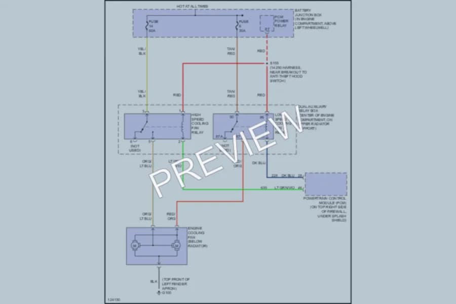 2000 Lincoln Continental Cooling Fan wiring diagram preview