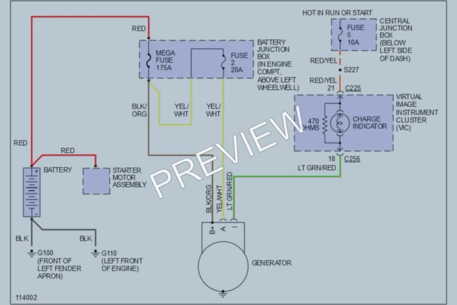 2000 Lincoln Continental Starting Charging wiring diagram preview