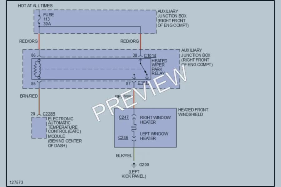 2000 Lincoln LS Defoggers wiring diagram preview