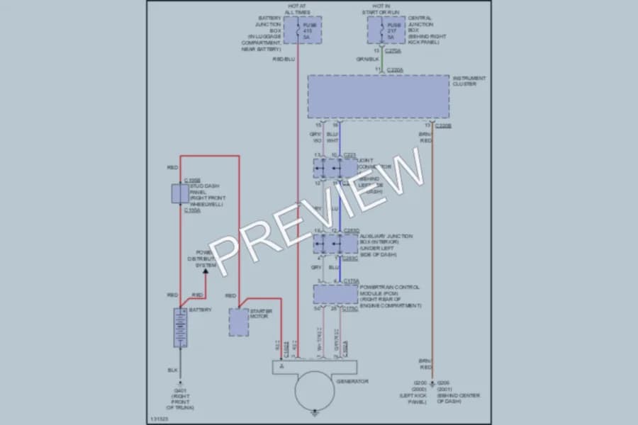 2000 Lincoln LS Starting Charging wiring diagram preview