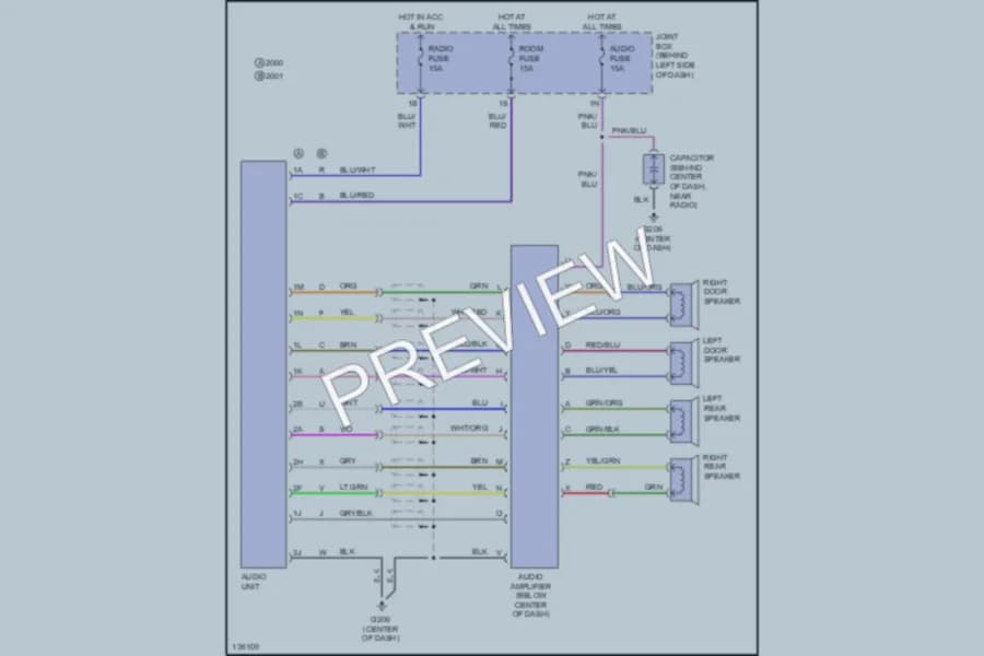 2000 Mazda 626 Radio wiring diagram preview