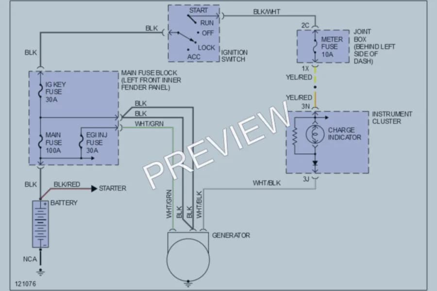 2000 Mazda 626 Starting Charging wiring diagram preview