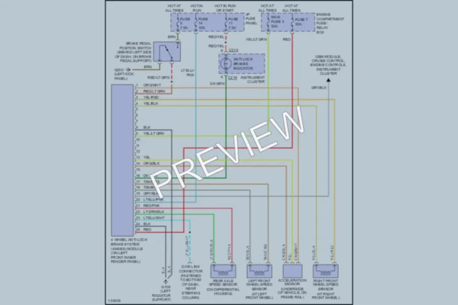 2000 Mazda B2500 Anti Lock Brakes wiring diagram preview