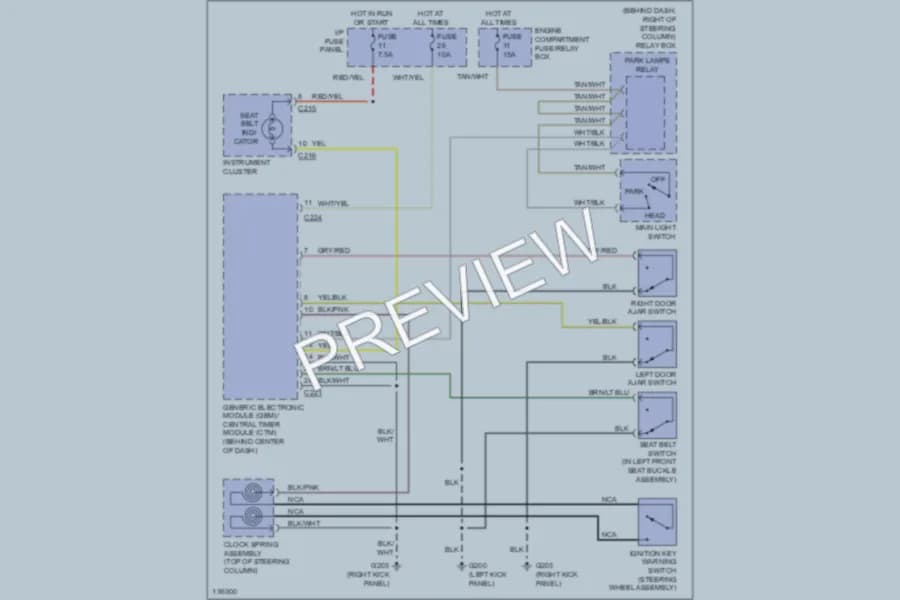 2000 Mazda B2500 Warning Systems wiring diagram preview