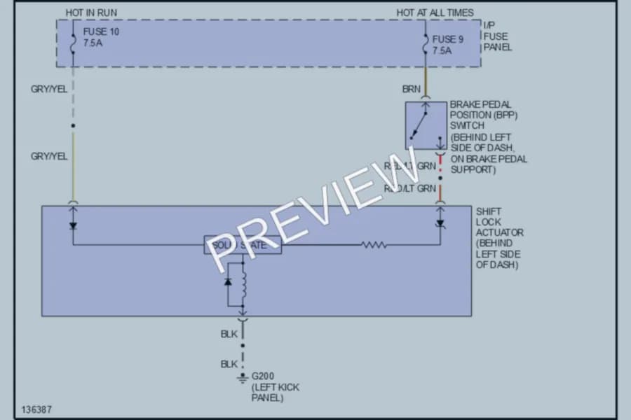 2000 Mazda B4000 Shift Interlocks wiring diagram preview