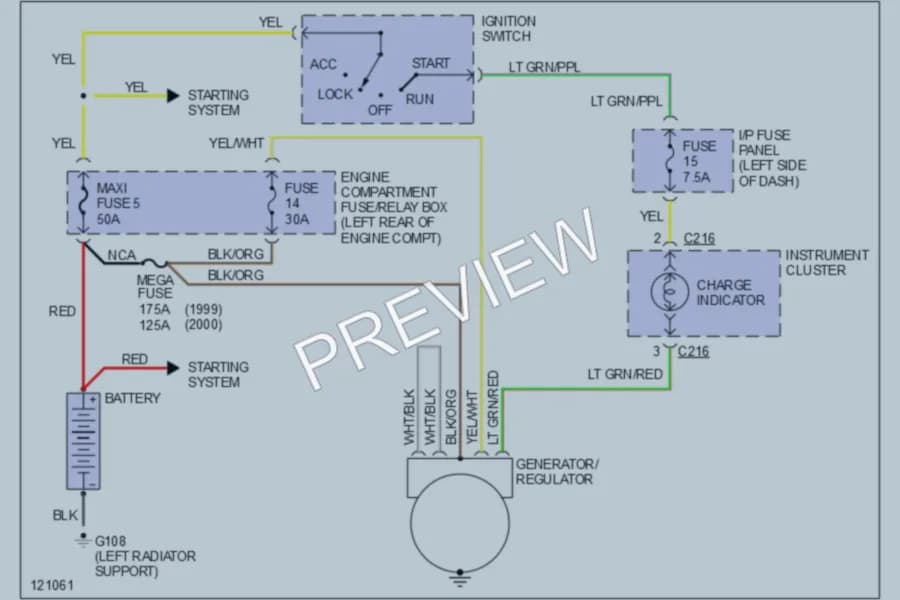 2000 Mazda B4000 Starting Charging wiring diagram preview