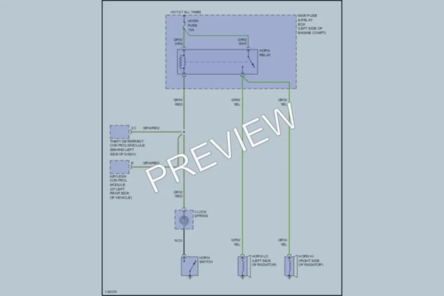 2000 Mazda MPV Horn wiring diagram preview