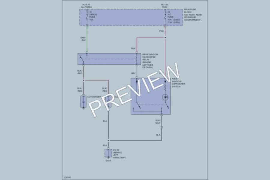 2000 Mazda Miata Defoggers wiring diagram preview