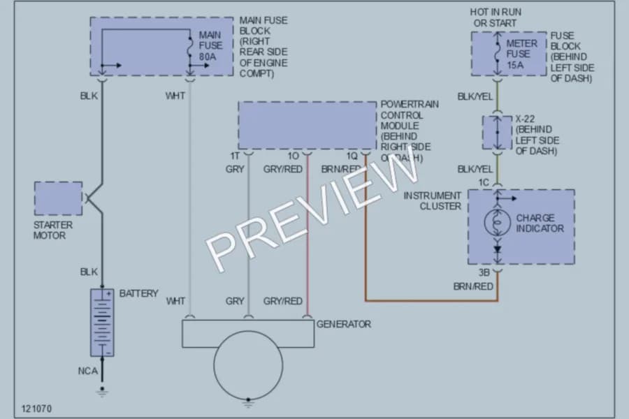 2000 Mazda Miata Starting Charging wiring diagram preview