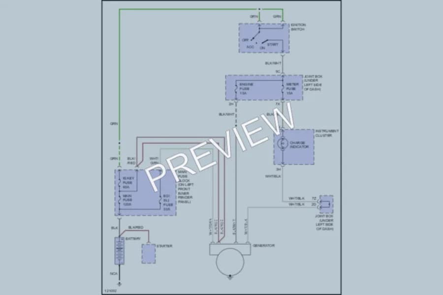 2000 Mazda Millenia Starting Charging wiring diagram preview