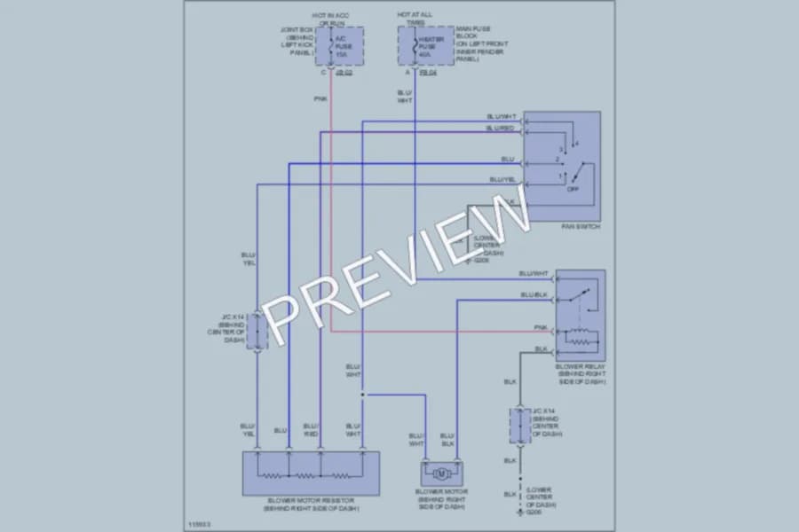 2000 Mazda Protege Air Conditioning wiring diagram preview