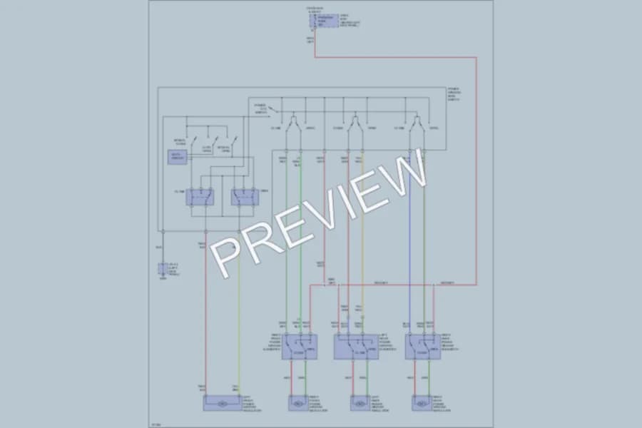 2000 Mazda Protege Power Windows wiring diagram preview