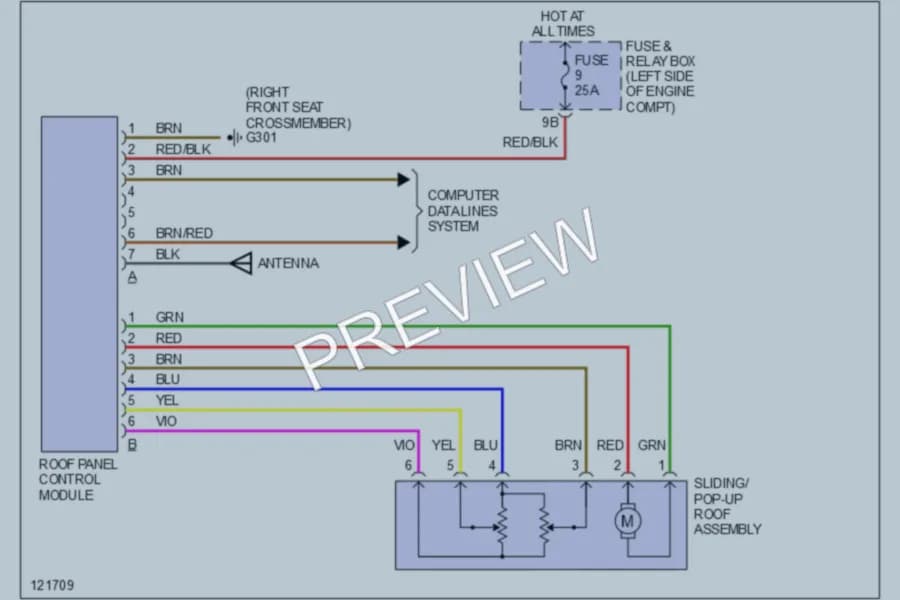 2000 MercedesBenz C230 Power Top Sunroof wiring diagram preview