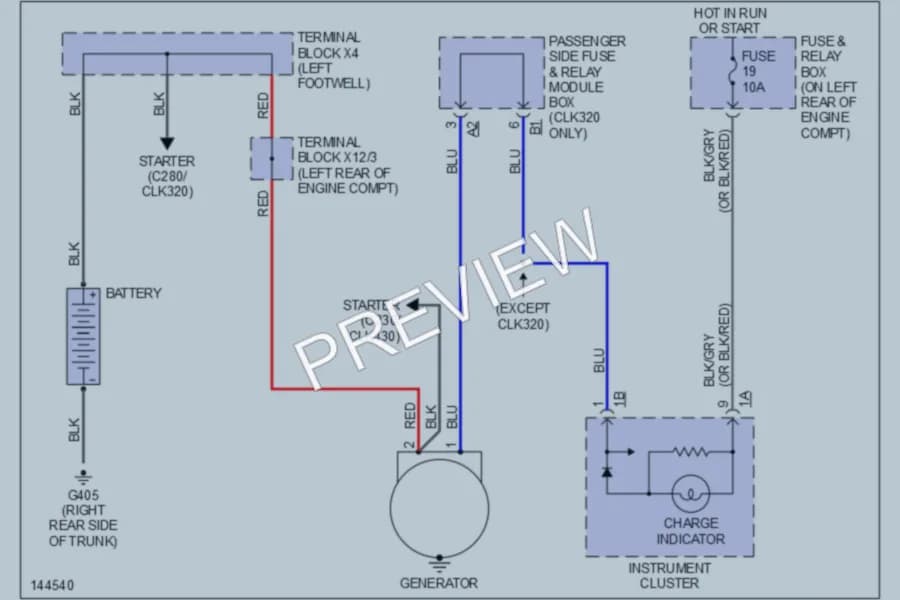 2000 MercedesBenz C230 Starting Charging wiring diagram preview